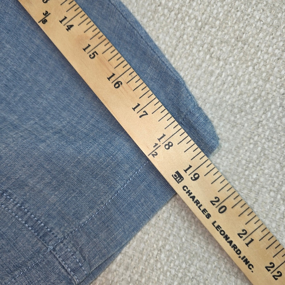 Croft&Barrow Womens 2X Blue Chambray Capri Pants Clam Diggers Comfort Waist NEW - Picture 7 of 9